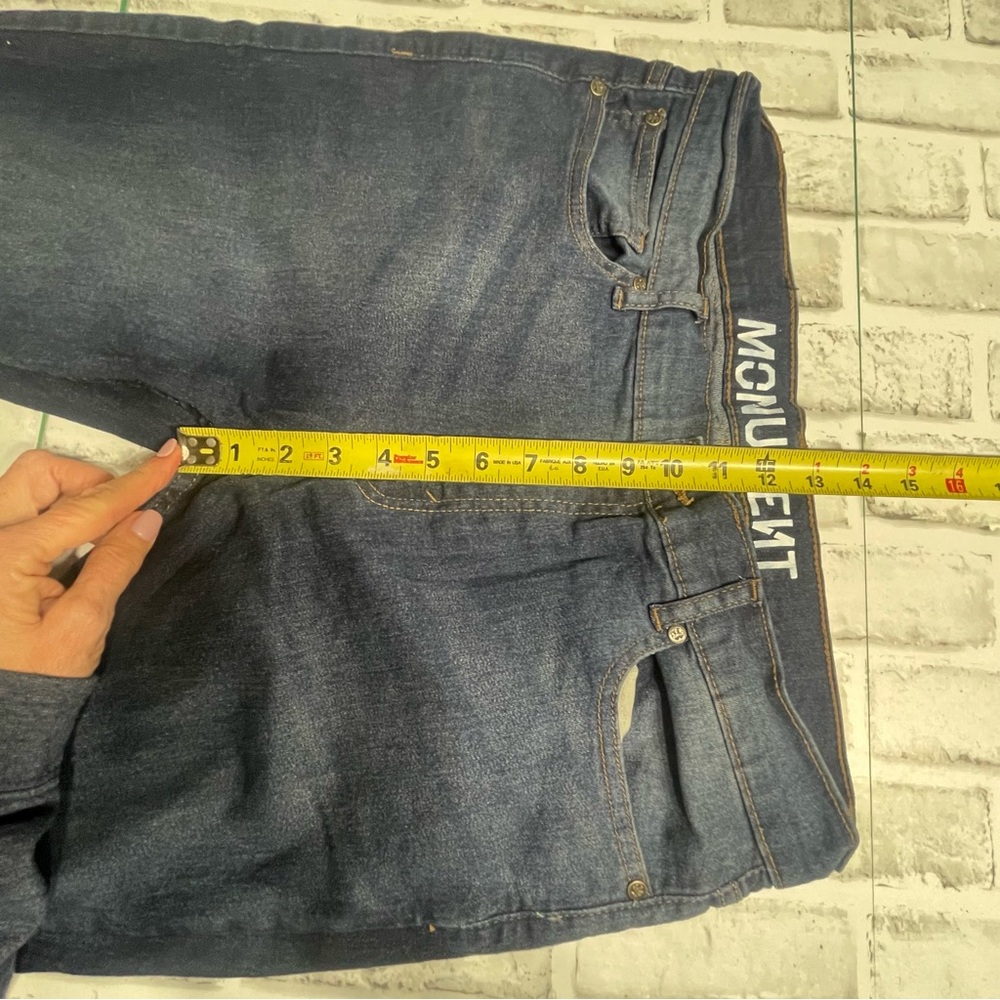 Monument Men's Jeans Blue Dark Wash straight leg Skinny Jeans. Stretch. See pics - Picture 8 of 11